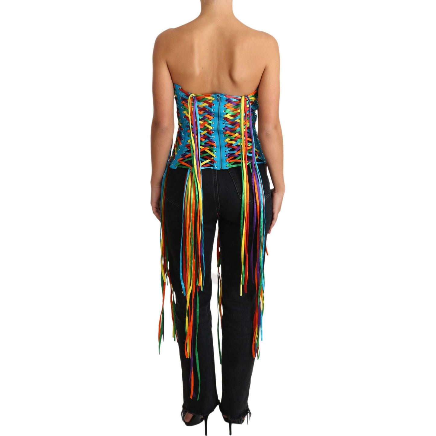 Dolce & Gabbana Multicolor Strapless Bustier Corset Top Dolce & Gabbana