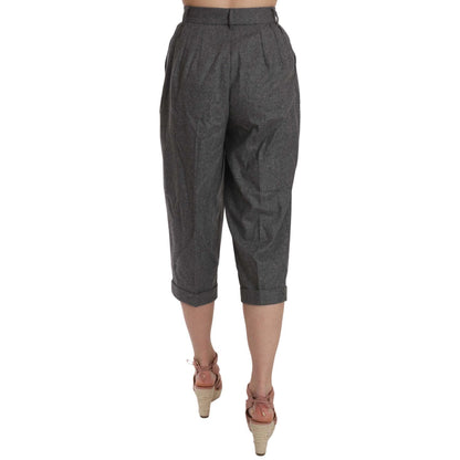 Dolce & Gabbana Wool Cropped Trouser Pleated Pant