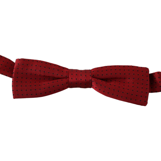 Dolce & Gabbana Elegant Red Dotted Silk Bow Tie Bow Tie Dolce & Gabbana