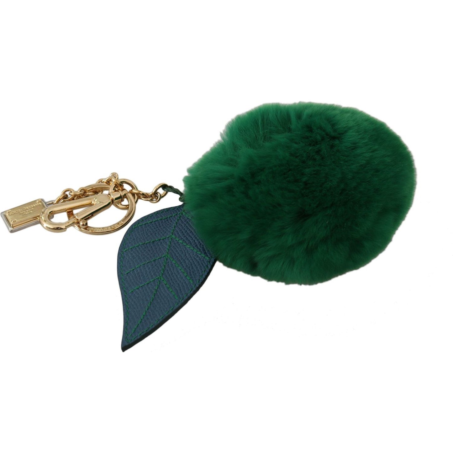 Dolce & Gabbana Elegant Tricolor Fur Ball Keychain Keychain Dolce & Gabbana