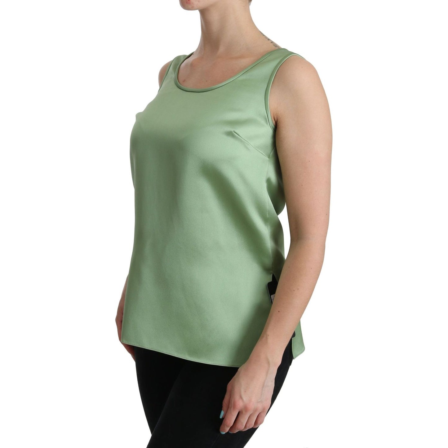 Dolce & Gabbana Elegant Silk Sleeveless Top in Light Mint Green Dolce & Gabbana