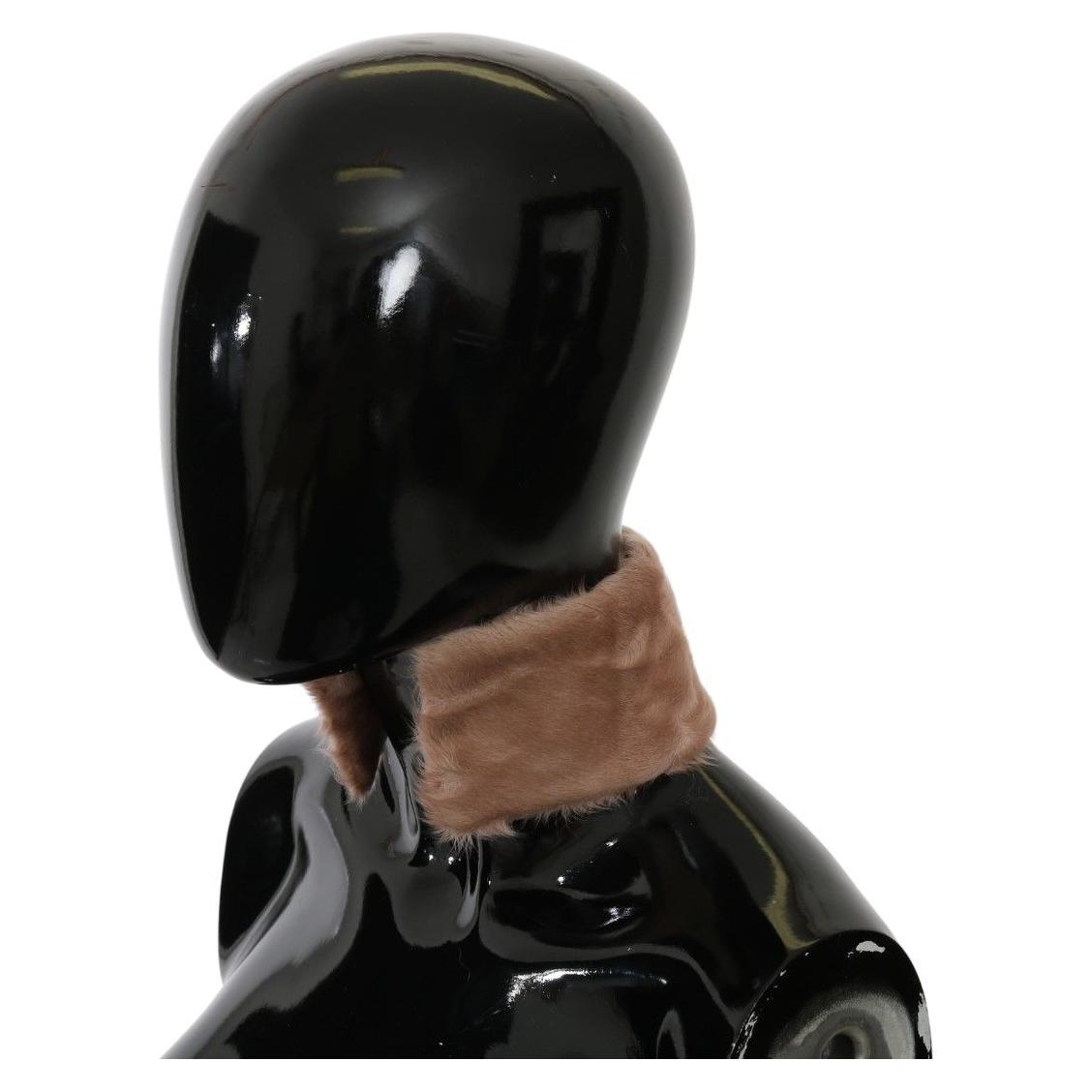 优雅米色小羊皮毛围巾