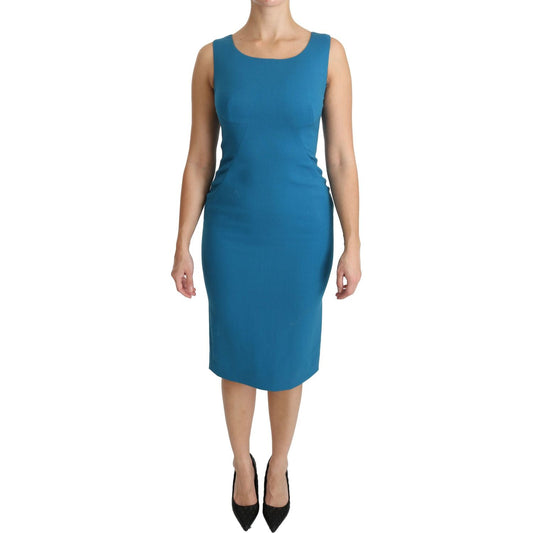 Dolce & Gabbana Elegant Sheath Knee-Length Wool Dress Dolce & Gabbana