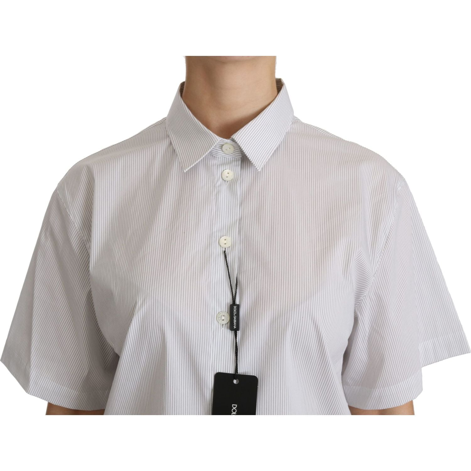 Dolce & Gabbana White Collared Short Sleeve Polo Shirt Top