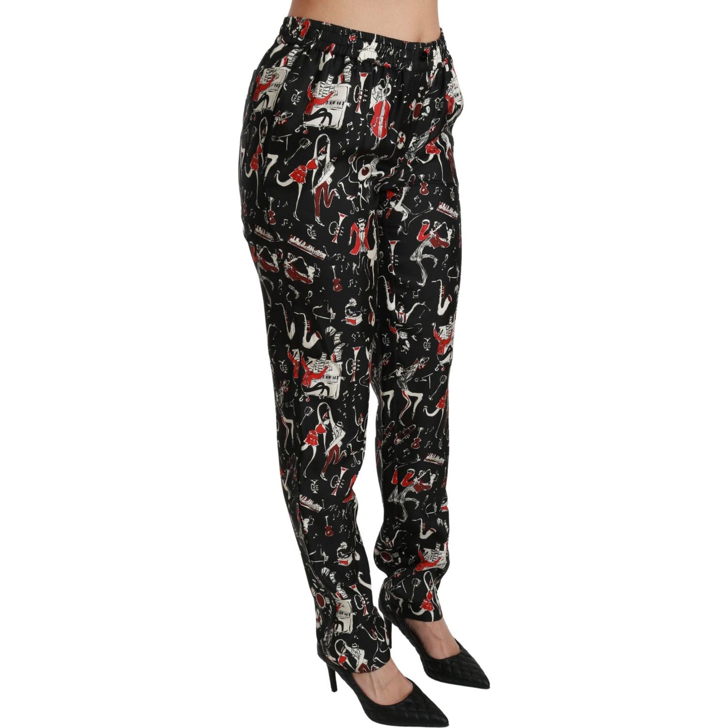 Dolce & Gabbana Sleek Silk Slim-Fit Mid-Waist Pants Jeans & Pants Dolce & Gabbana