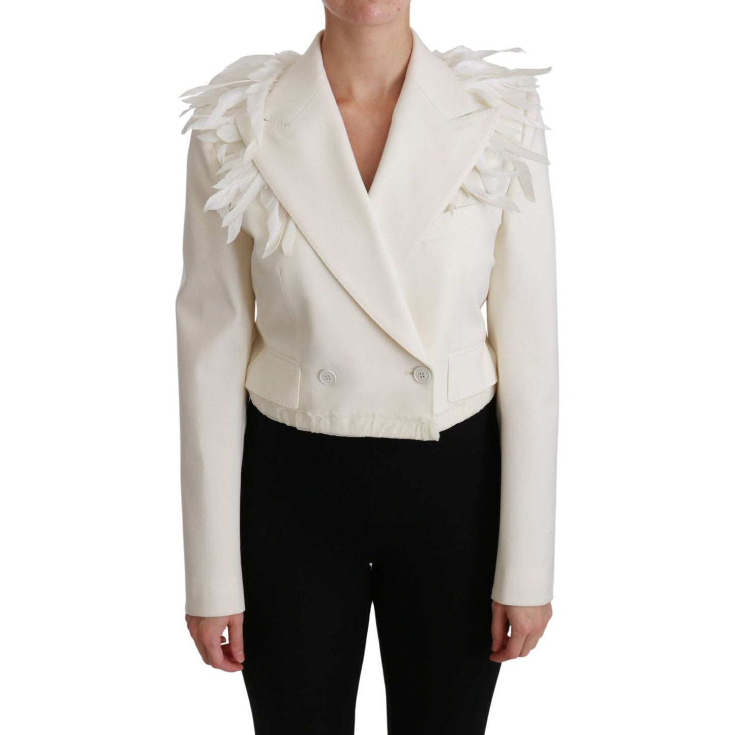 Dolce & Gabbana Elegant White Double Breasted Blazer Jacket Dolce & Gabbana