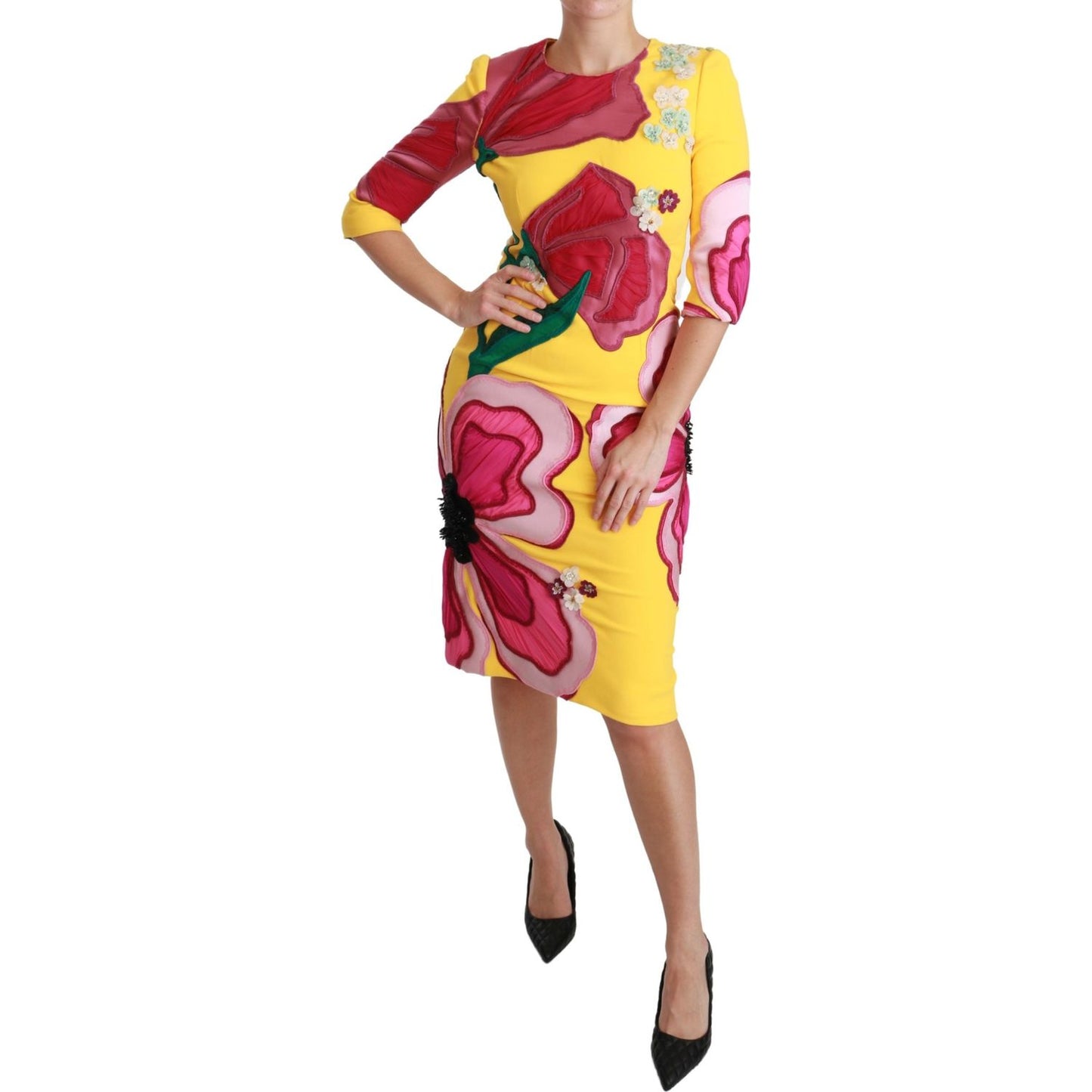 Dolce & Gabbana Sunshine Bloom Sheath Knee-Length Dress Dolce & Gabbana