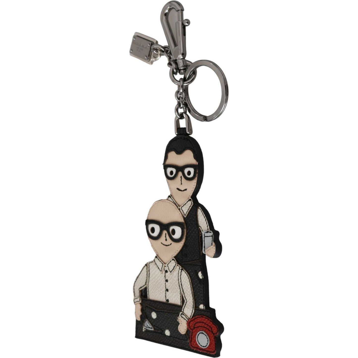 Dolce & Gabbana Leather Dominico Stefano #DGFAMILY Logo Badge Keychain