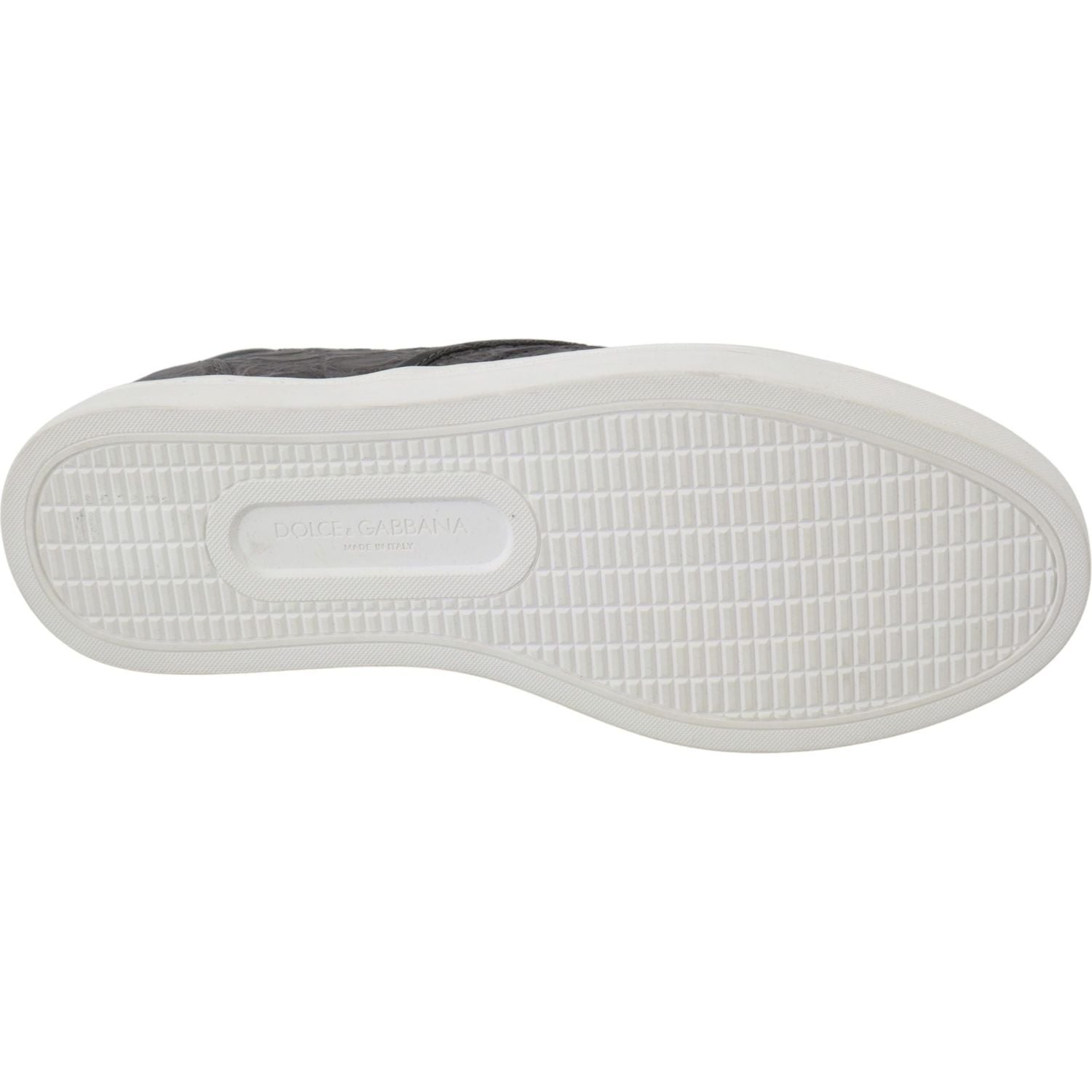 حذاء لوفرز أنيق من جلد الكايمان باللون الرمادي من دولتشي آند غابانا