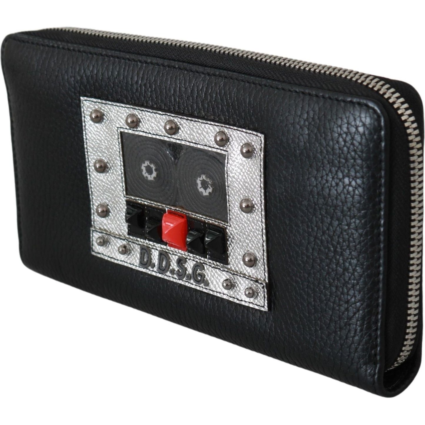 Dolce & Gabbana Elegant Black Leather Zip Continental Wallet Purse Dolce & Gabbana