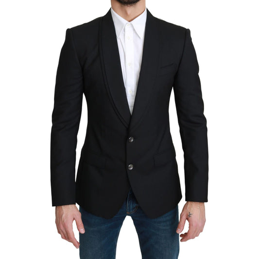 Dolce & Gabbana Elegant Black Virgin Wool Formal Blazer Dolce & Gabbana