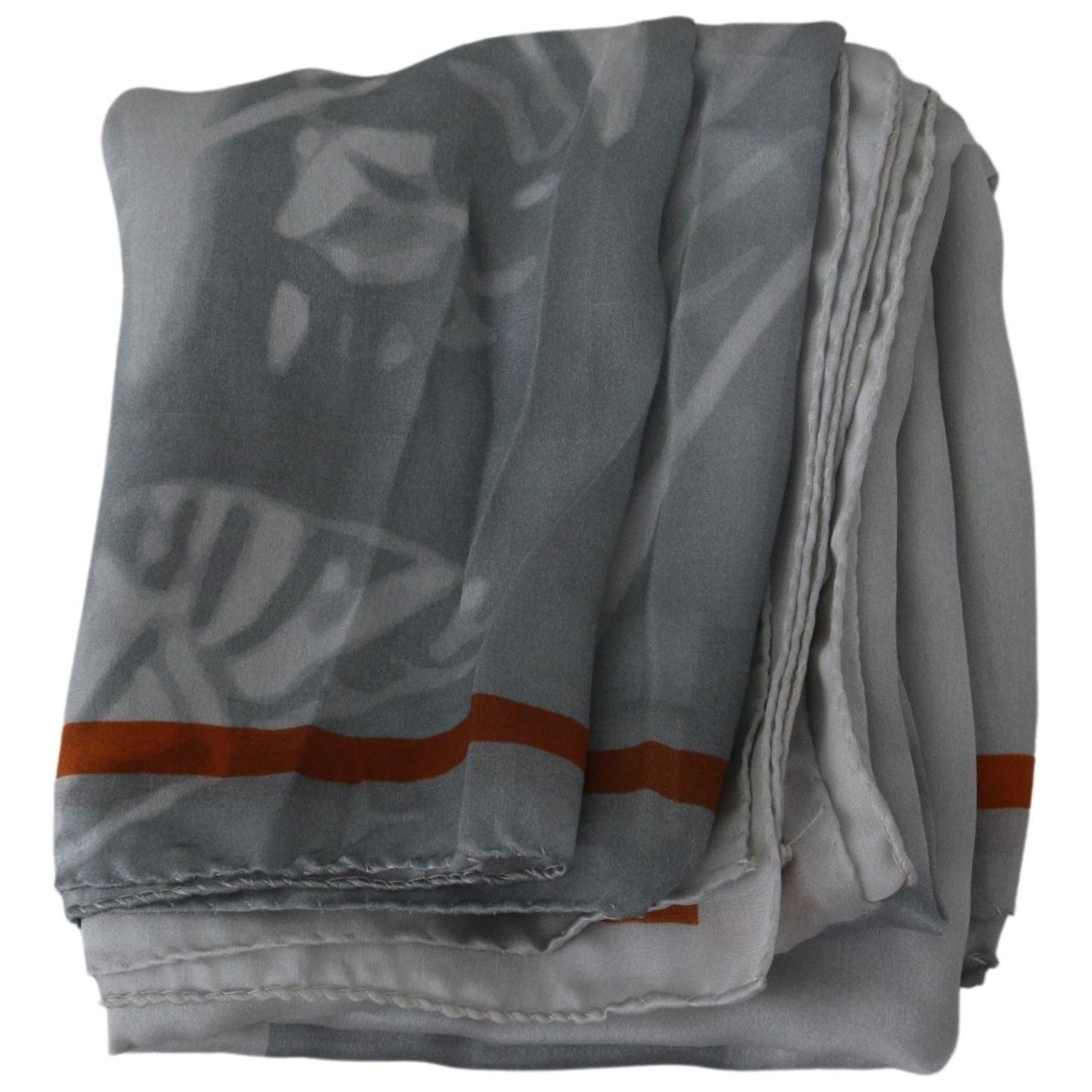 Costume National Gray Red Silk Shawl Foulard Wrap Scarf