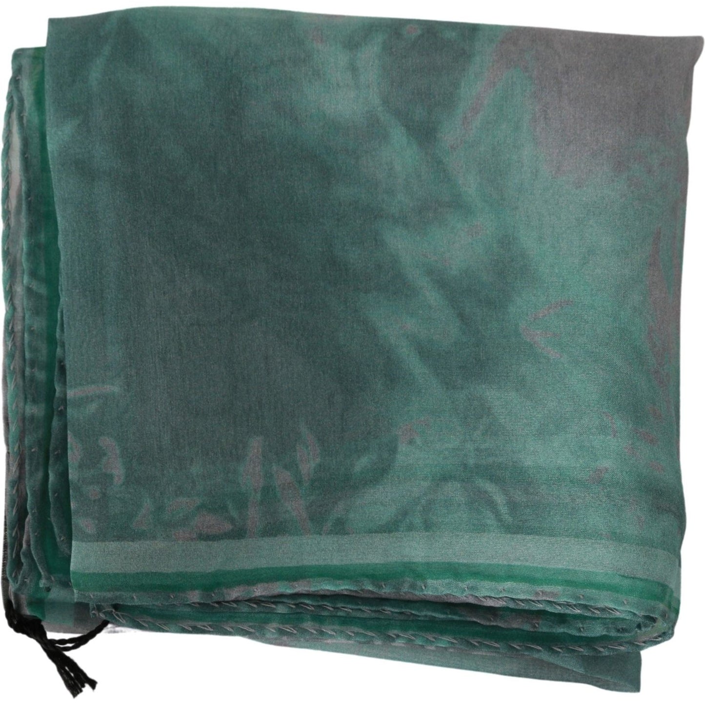 Costume National Elegant Silk Green Printed Scarf Costume National