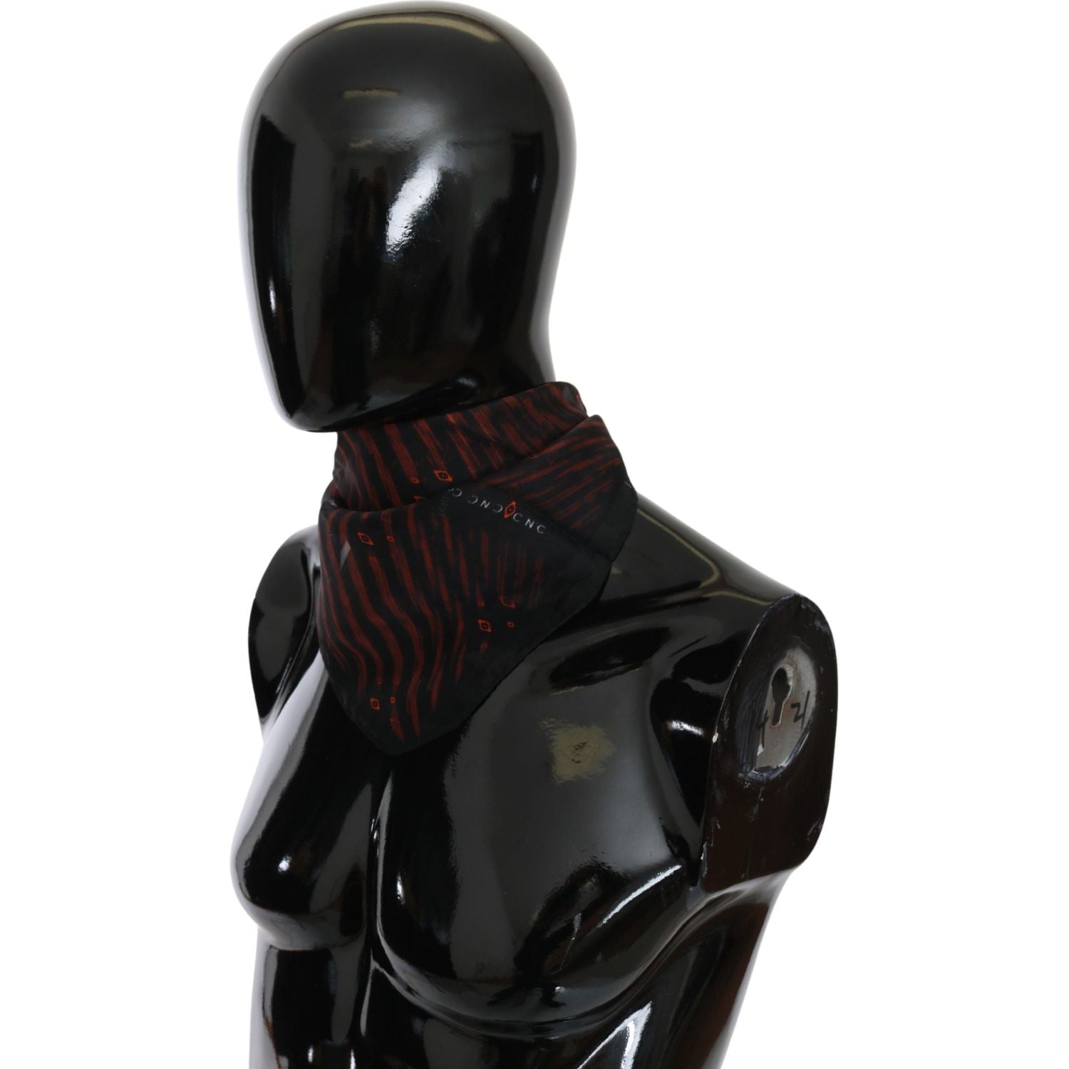 优雅的黑橙色丝绸围巾头巾帽