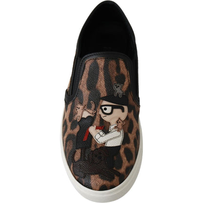 Dolce & Gabbana Leather Leopard #dgfamily Loafers Shoes
