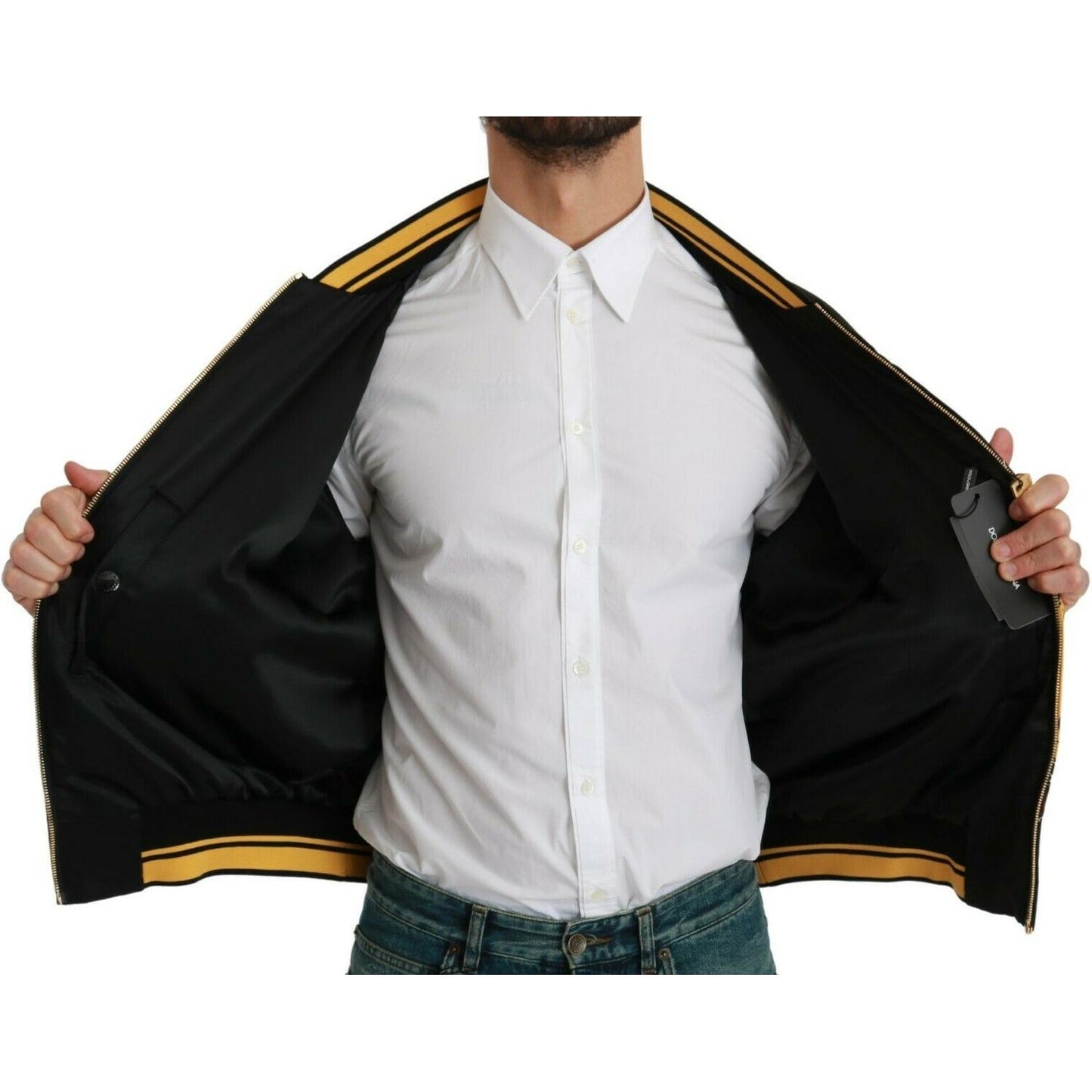 Dolce & Gabbana Multicolor Motive Bomber Style Jacket Coats & Jackets Dolce & Gabbana