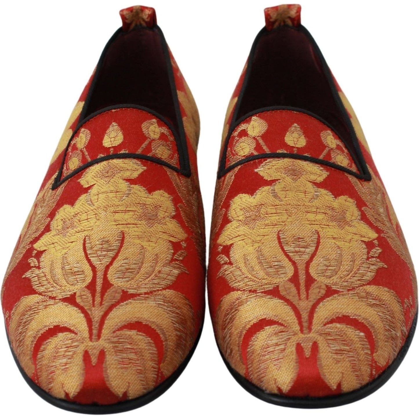 Dolce & Gabbana Rose Gold Brocade Loafers Slide Flats Dolce & Gabbana