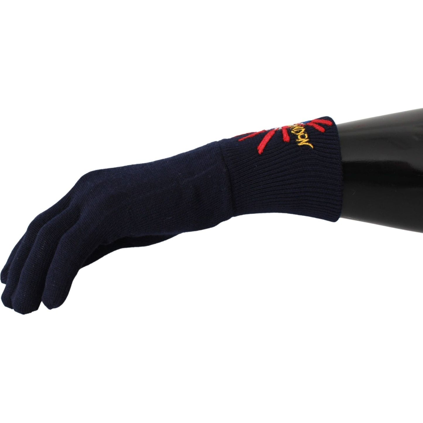 Dolce & Gabbana Blue Virgin Wool Unisex Gloves Dolce & Gabbana