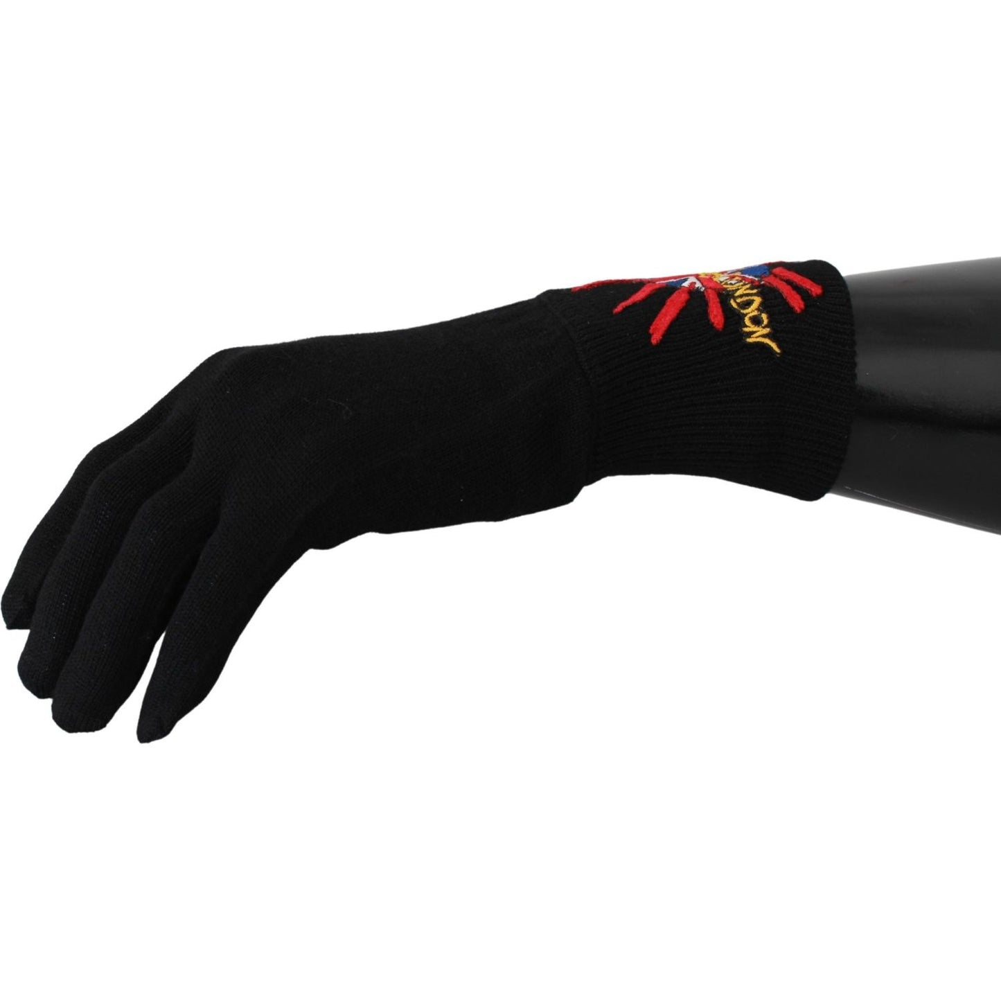 Dolce & Gabbana Elegant Black Virgin Wool Unisex Gloves Dolce & Gabbana