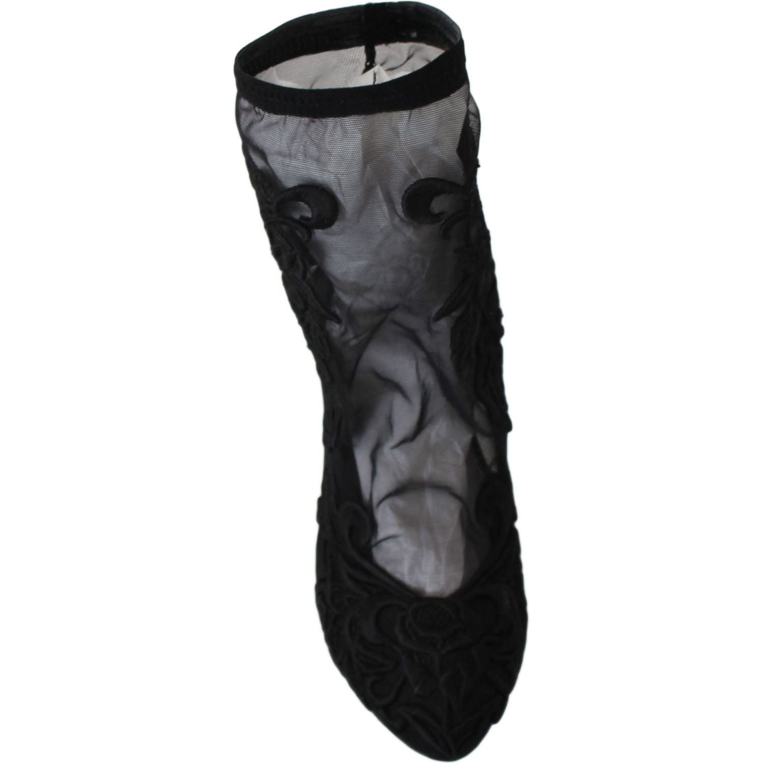 刺绣花卉细高跟袜短靴