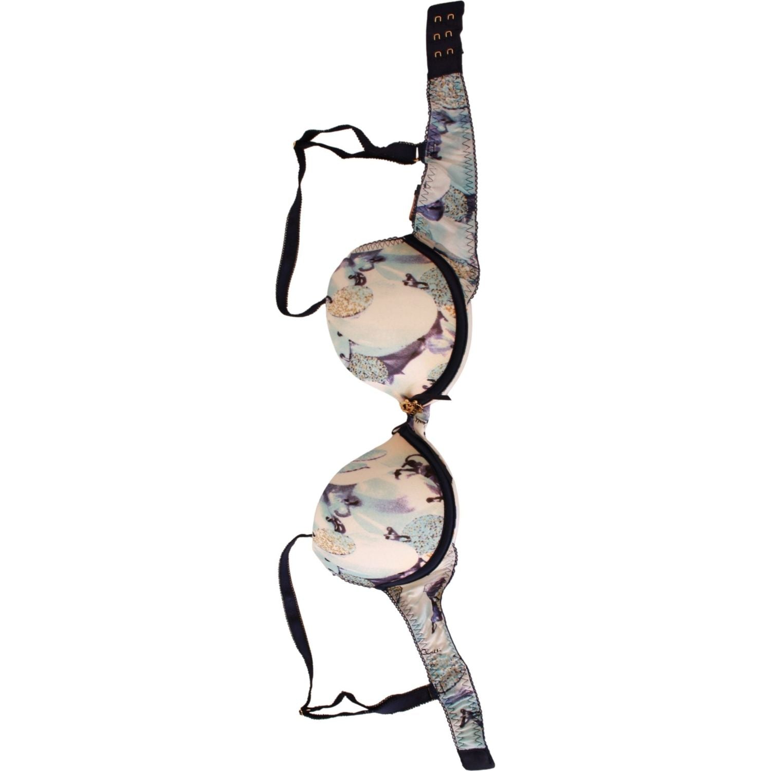 优雅蓝色印花聚拢文胸