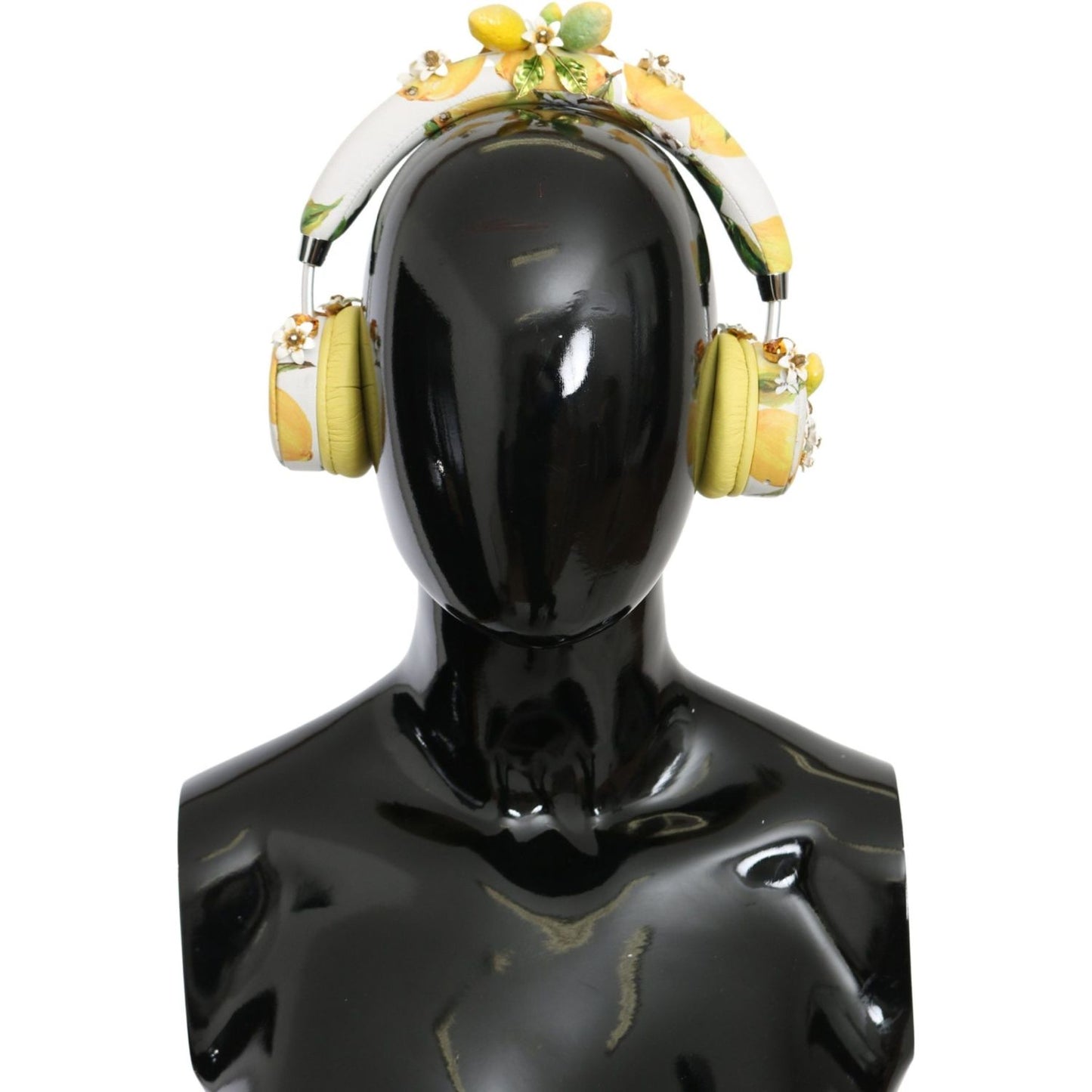 Dolce & Gabbana Glamorous Gold-Embellished Leather Headphones Dolce & Gabbana