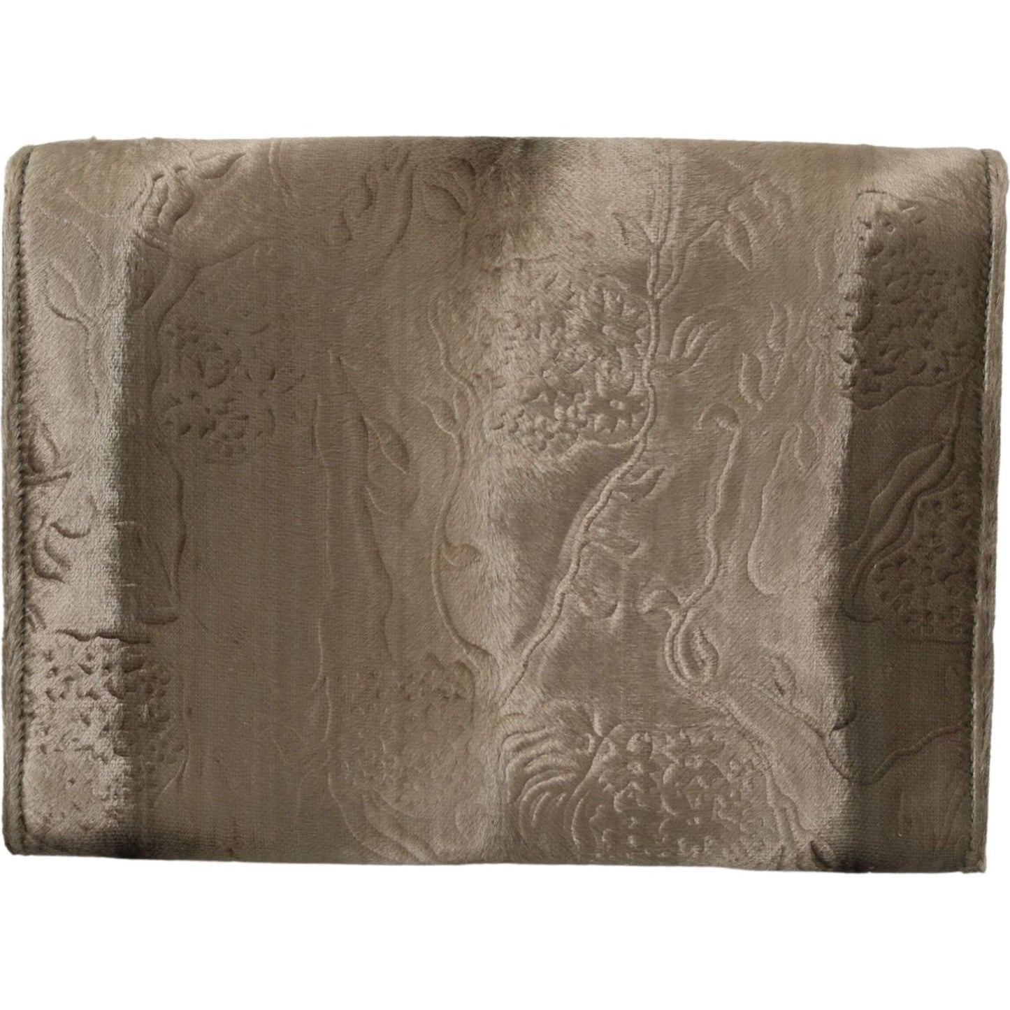 Dolce & Gabbana Beige Velvet Croco-Print Leather Briefcase Clutch Clutch Dolce & Gabbana