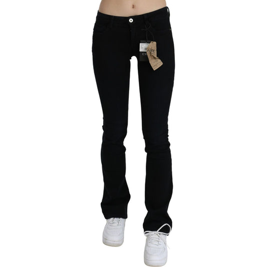 Costume National Black Low Waist Skinny Denim Cotton Jeans