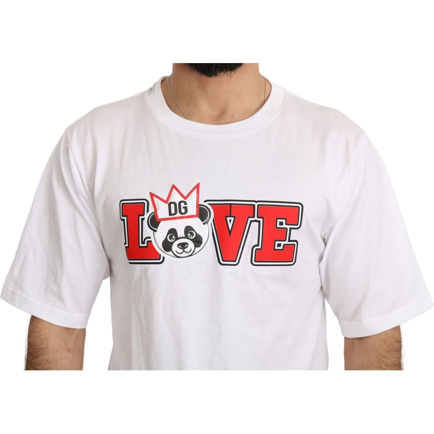 Dolce & Gabbana White Love Panda Print Top T-shirt