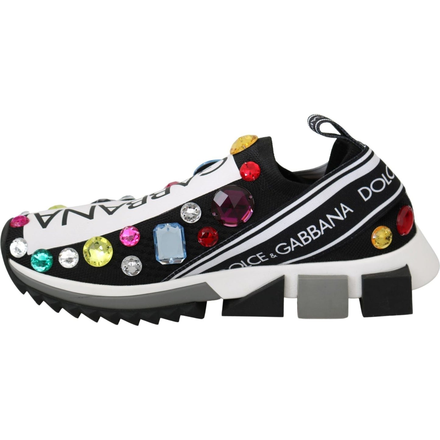 Dolce & Gabbana Black Crystal-Embellished Low Top Sneakers Dolce & Gabbana