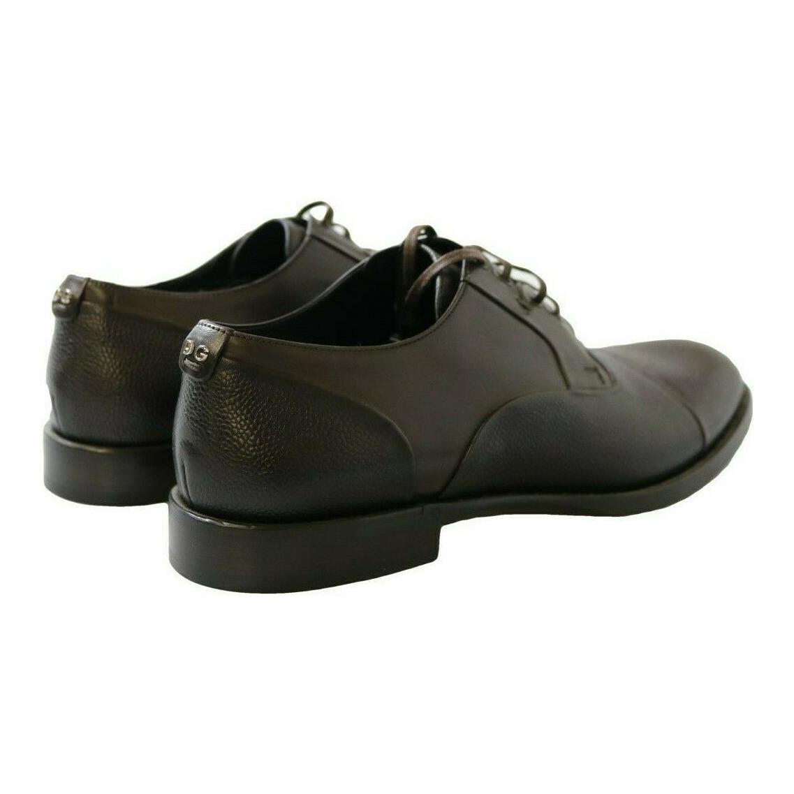 Dolce & Gabbana Brown Leather Laceups Dress Mens Shoes