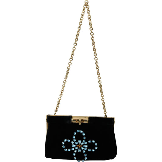 Dolce & Gabbana Velvet Evening Party Crossbody with Crystal Studs Dolce & Gabbana