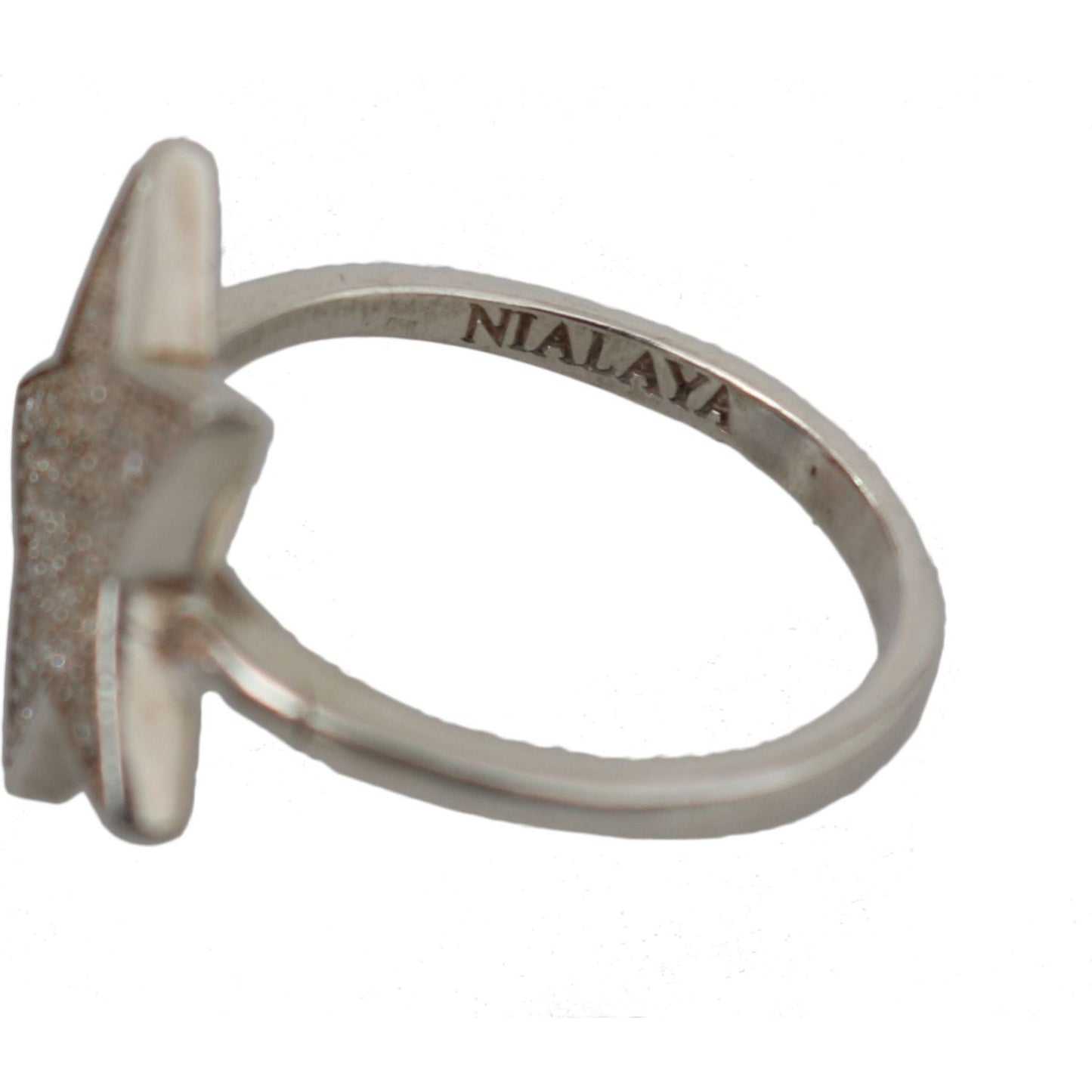Nialaya Silver Womens Clear CZ Star 925 Ring