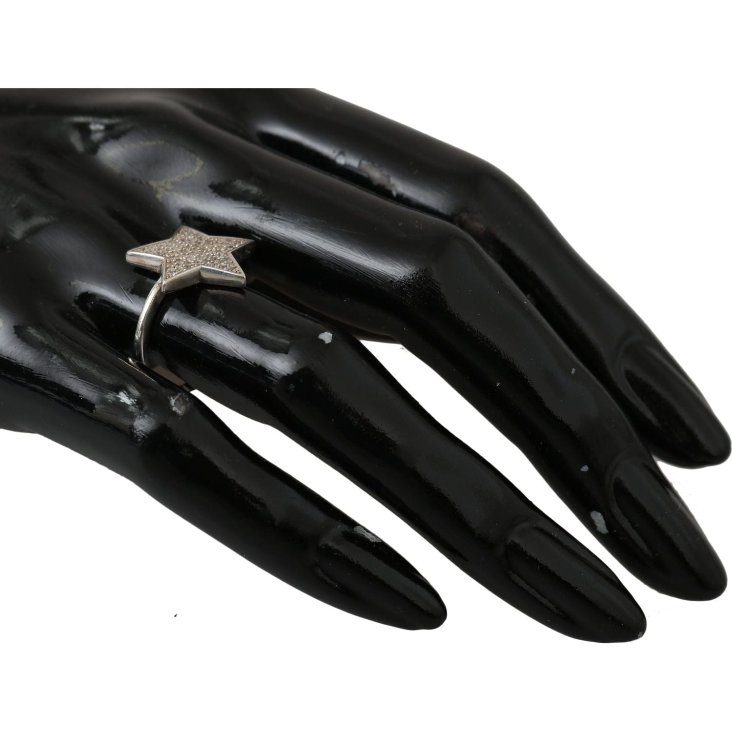 خاتم نيالايا شيك فضي مرصع بالكريستال للنساء