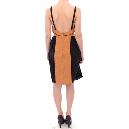 FILOS Black Bronze Silk Sleeveless Above Sheath Dress