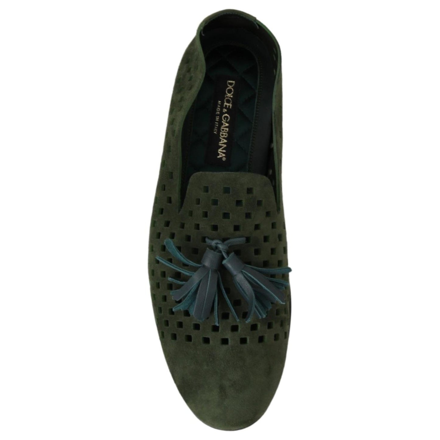 Dolce & Gabbana Elegant Green Suede Loafers for Men Dolce & Gabbana