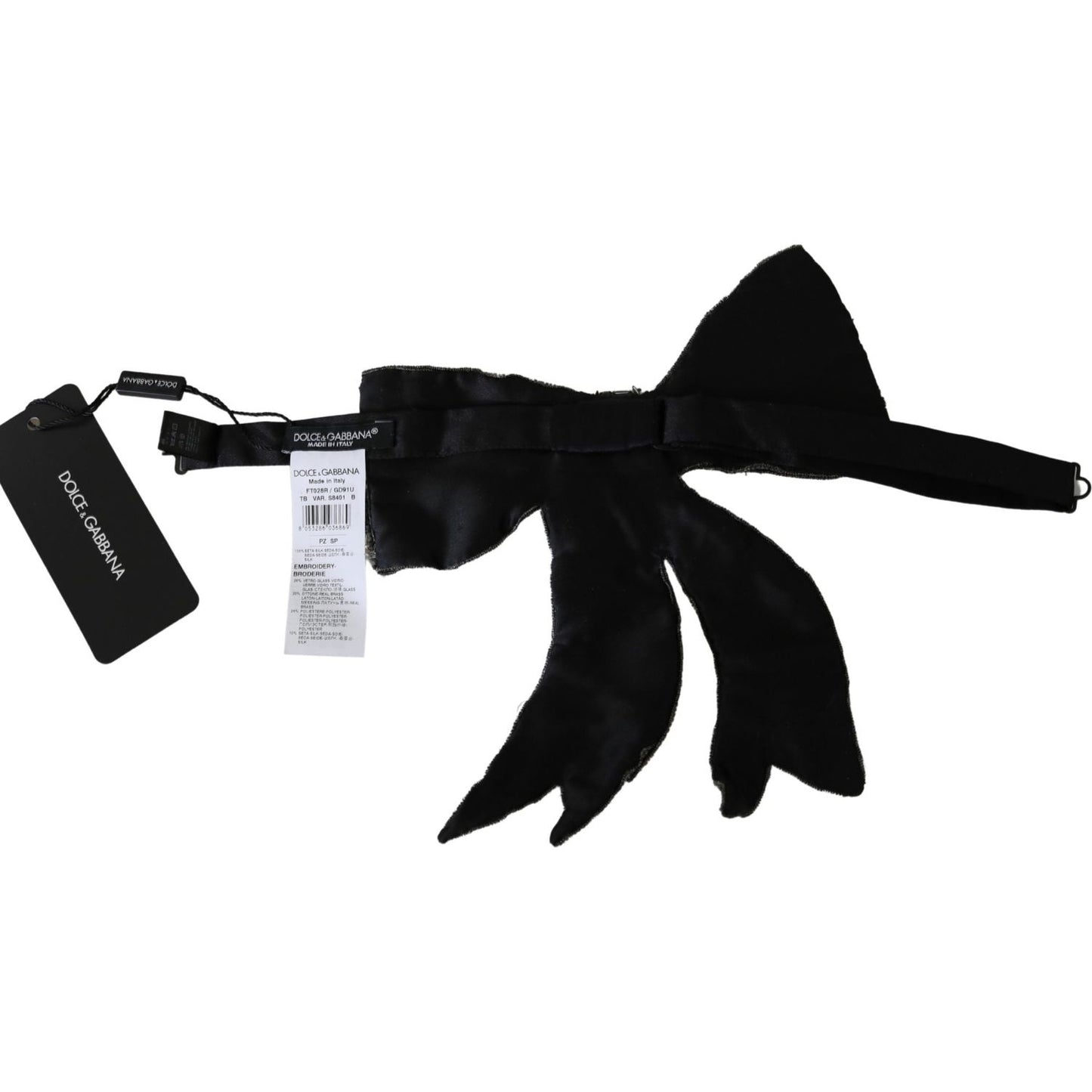 Dolce & Gabbana Elegant Silver Silk Bowtie Necklace Dolce & Gabbana