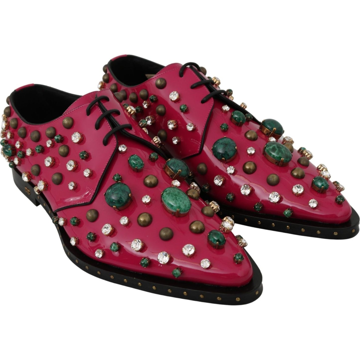 Dolce & Gabbana Fuchsia Pink Crystal Patent Flats Dolce & Gabbana