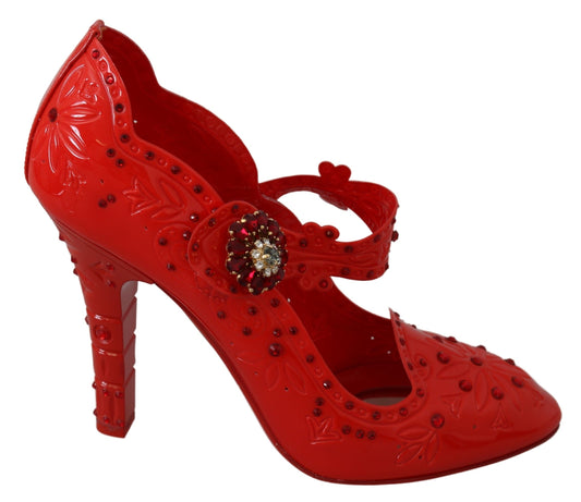 Dolce & Gabbana Chic Red Crystal Cinderella Pumps Dolce & Gabbana