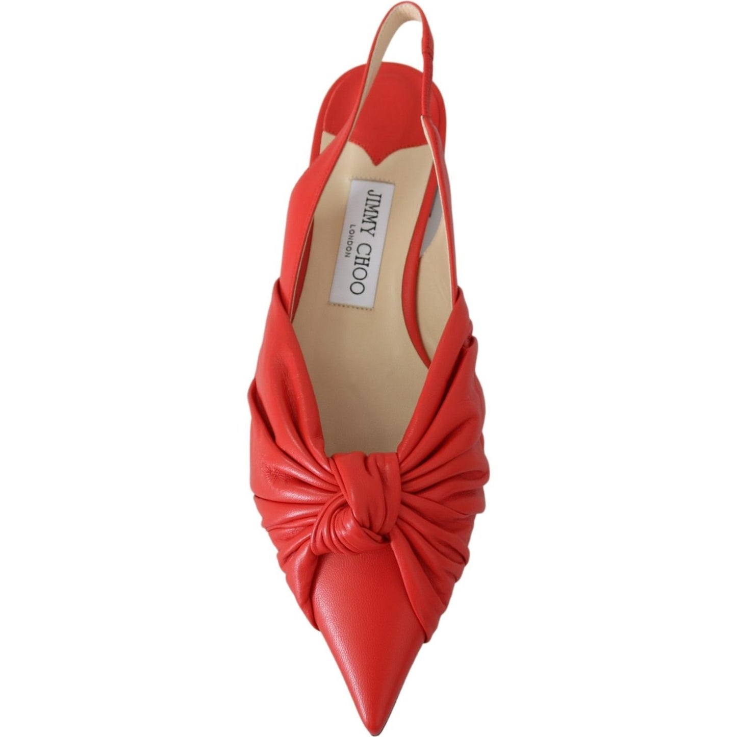 Jimmy Choo Chic Red Pointed Toe Leather Flats Shoes Jimmy Choo