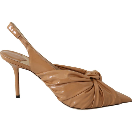 Jimmy Choo Caramel Brown Leather Annabell 85 Pumps