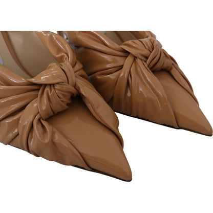 Jimmy Choo Caramel Brown Leather Annabell 85 Pumps