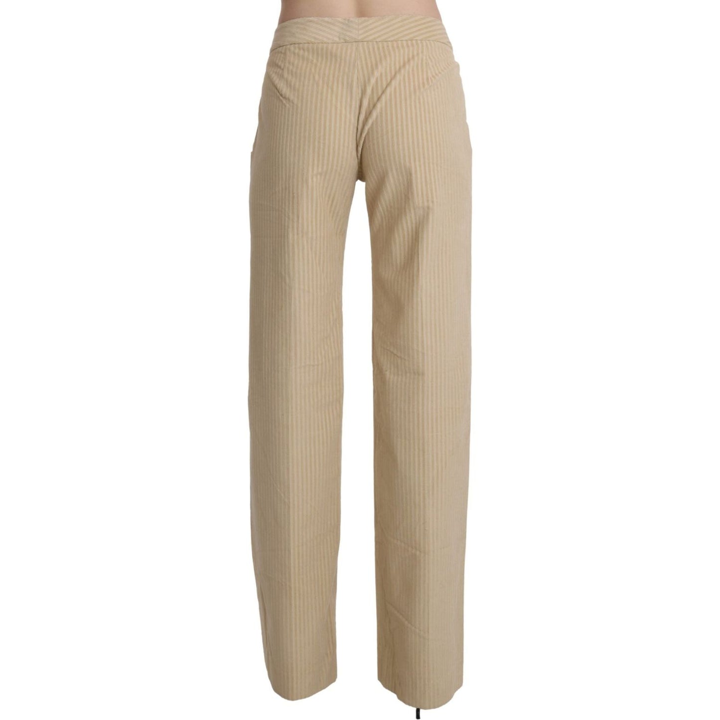 Ermanno Scervino Chic Beige High-Waist Wide Leg Pants Jeans & Pants Ermanno Scervino