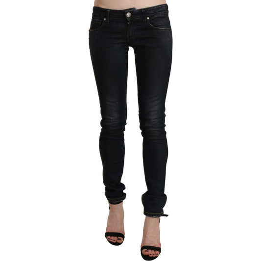 Acht Black Washed Low Waist Skinny Denim Jeans
