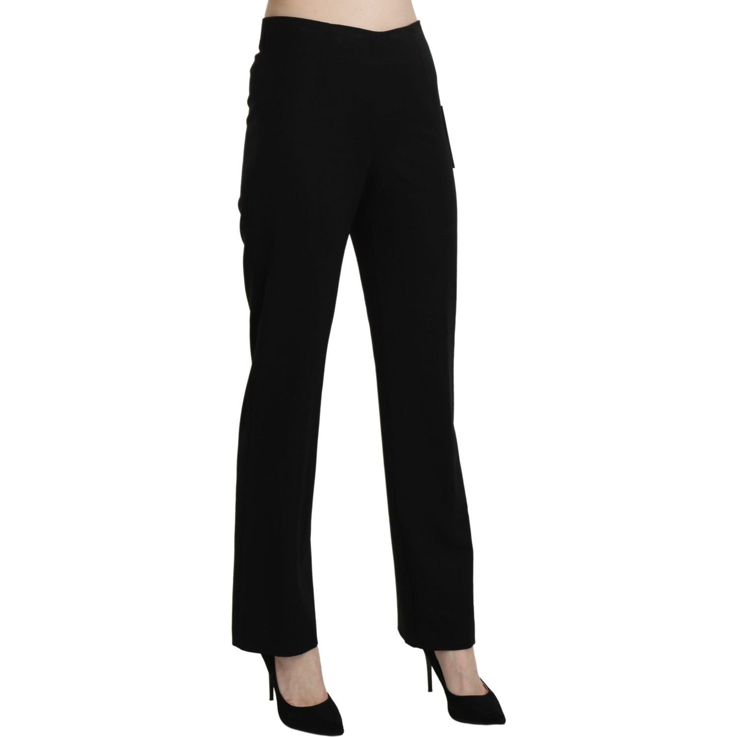 BENCIVENGA Elegant Black High Waist Straight Pants Jeans & Pants BENCIVENGA