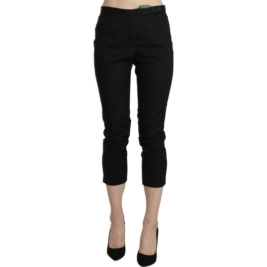 BENCIVENGA Black High Waist Skinny Cropped Dress Trouser Pants