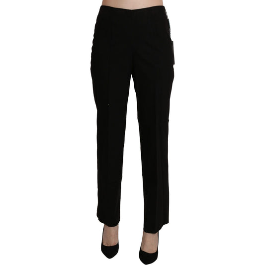 BENCIVENGA Black High Waist Straight Dress Trouser Pant