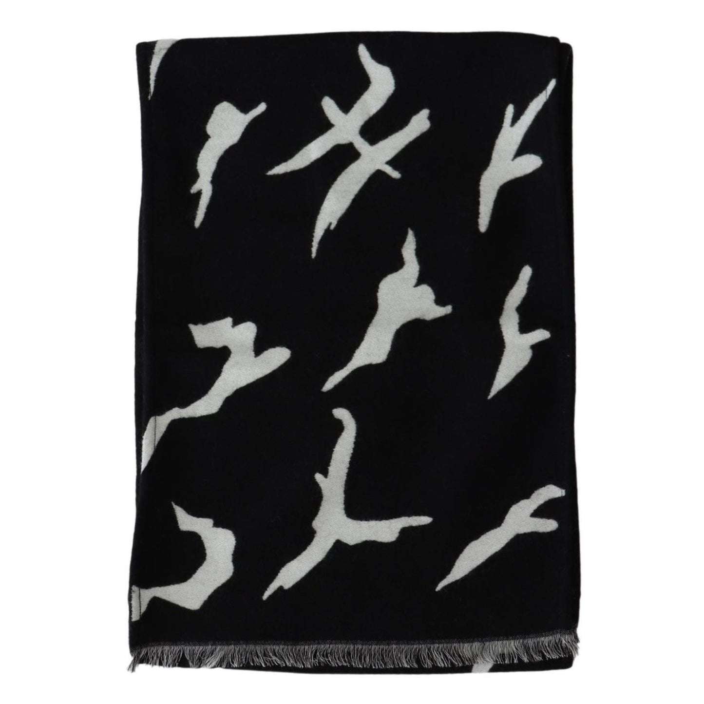 Givenchy Black White Wool Unisex Winter Warm Scarf Wrap Shawl