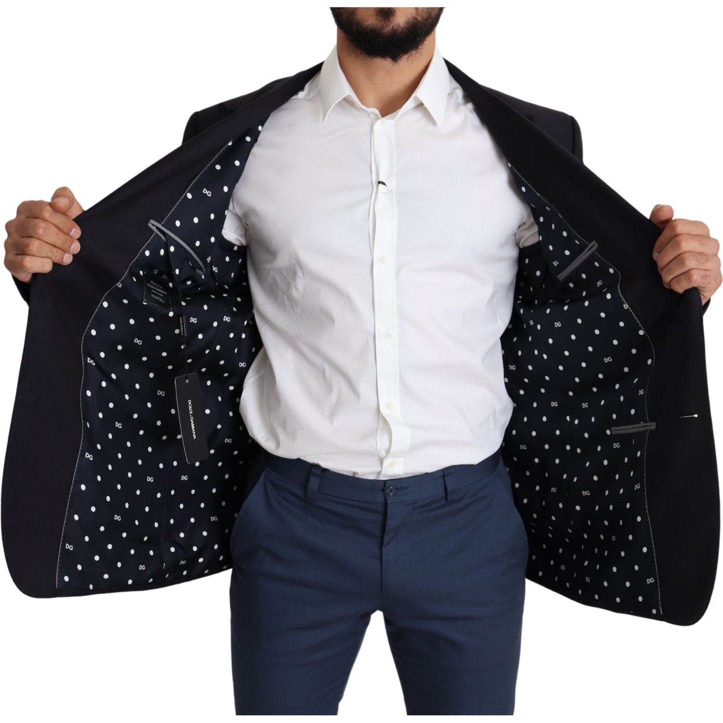 Dolce & Gabbana Elegant Black Virgin Wool Men's Blazer Dolce & Gabbana