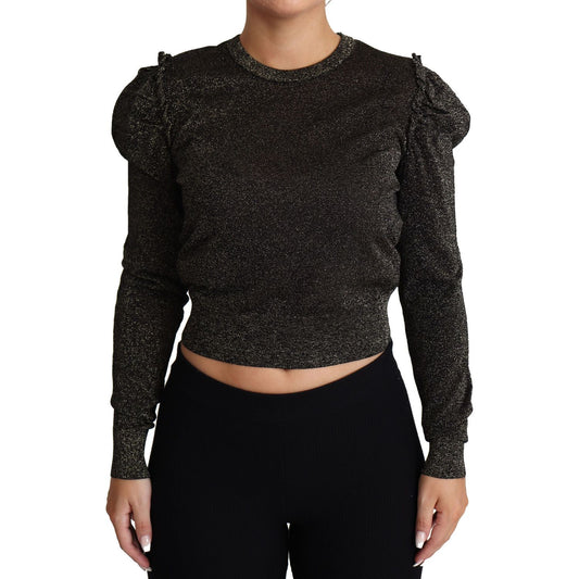 Dolce & Gabbana Elegant Cropped Sweater with Logo Detail Dolce & Gabbana